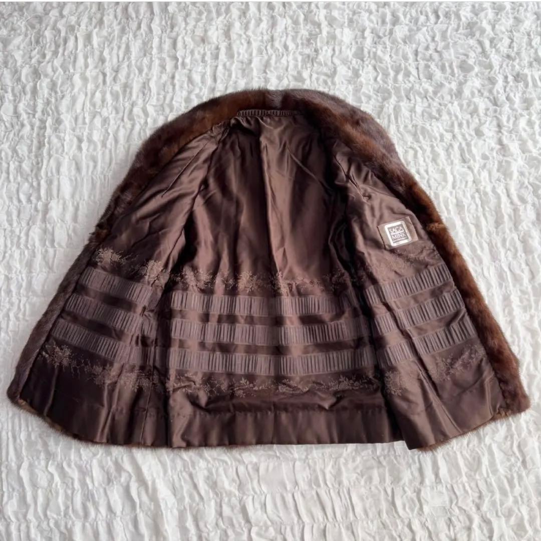 【極美品】 SAGA MINK 高級 ファーコート 毛皮 デミバフミンク