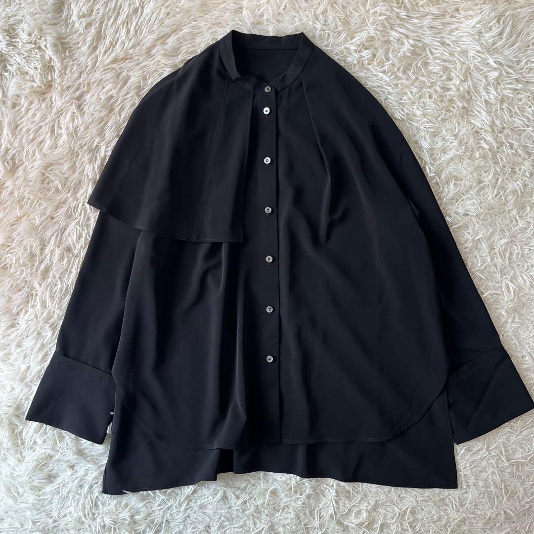 ADORE アドーア　ストレッチポプリン　黒　ブラウス　38 ゆったり