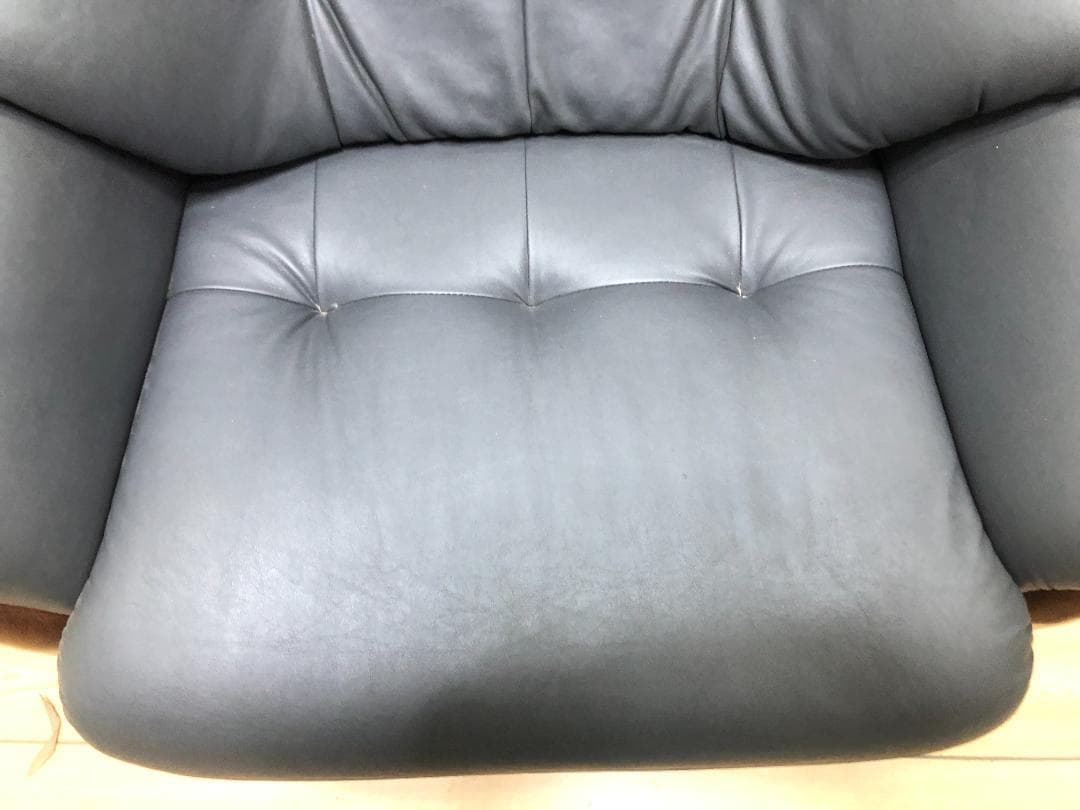 送料無料 ソファ 一人掛け レザー 本革風 木製フレーム モダン 75032-