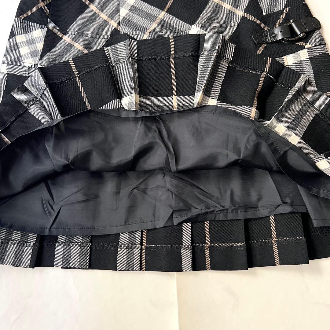 美品 バーバリーブルーレーベル ノバチェックワンピース ベルト プリーツ 36
