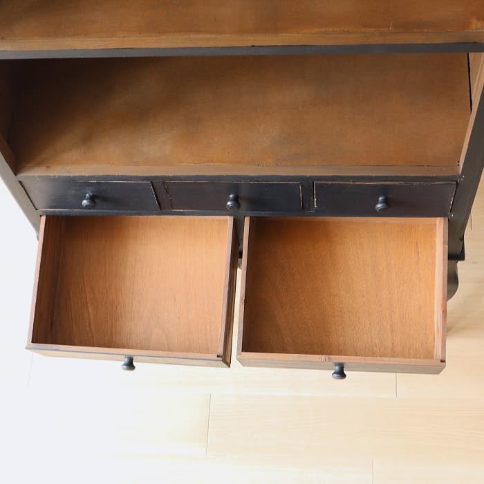 【blue gray】ブラック フレンチキャビネット