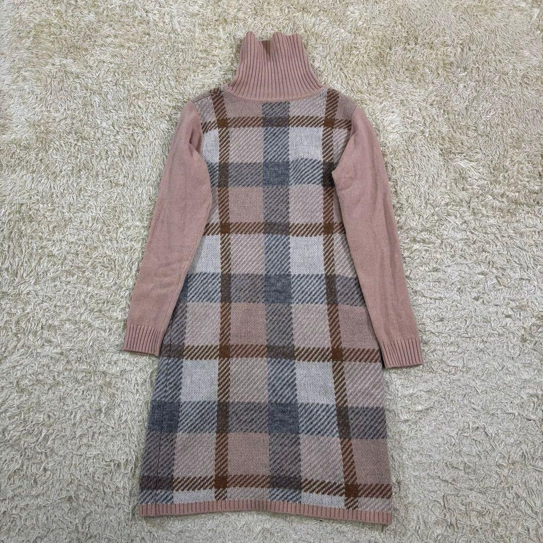 ブルーレーベルクレストブリッジ　モヘヤ　ニット　タートルネック　膝丈ワンピース