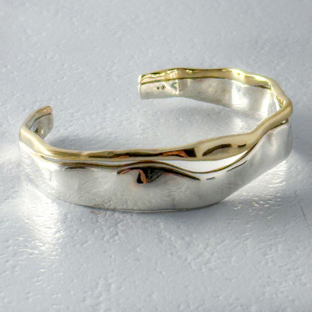 廃盤　agete シルバーバングル　コンビカラー　シルバー　ゴールド