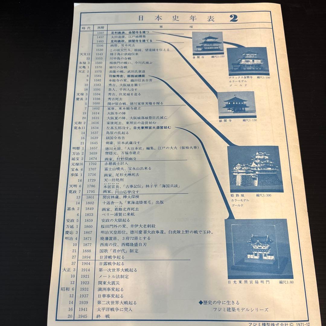 フジミ　国宝　薬師寺 東塔　ゴールド プラモデ　1/100 寺院　建築物