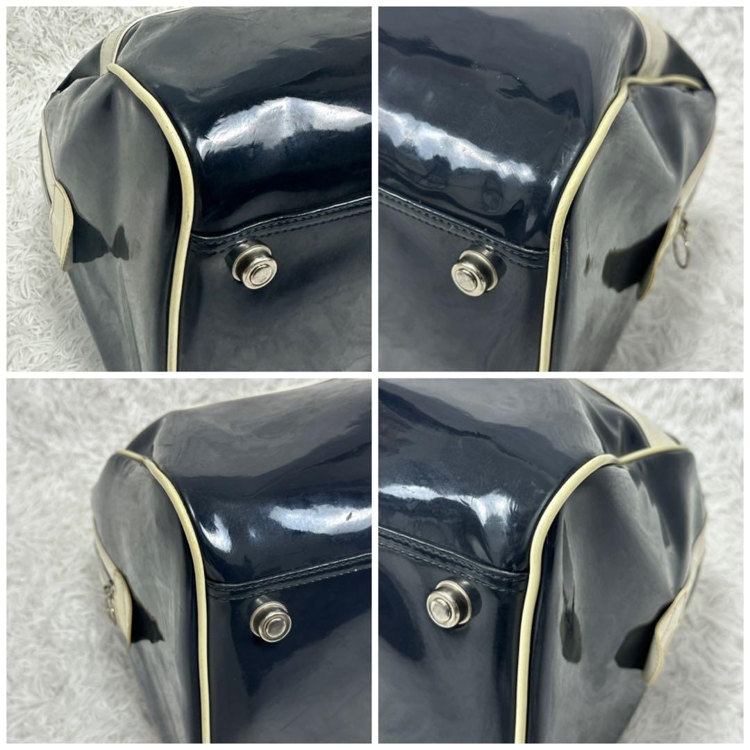 超希少 90s【old adidas】エナメル ボストンバッグ トレフォイル