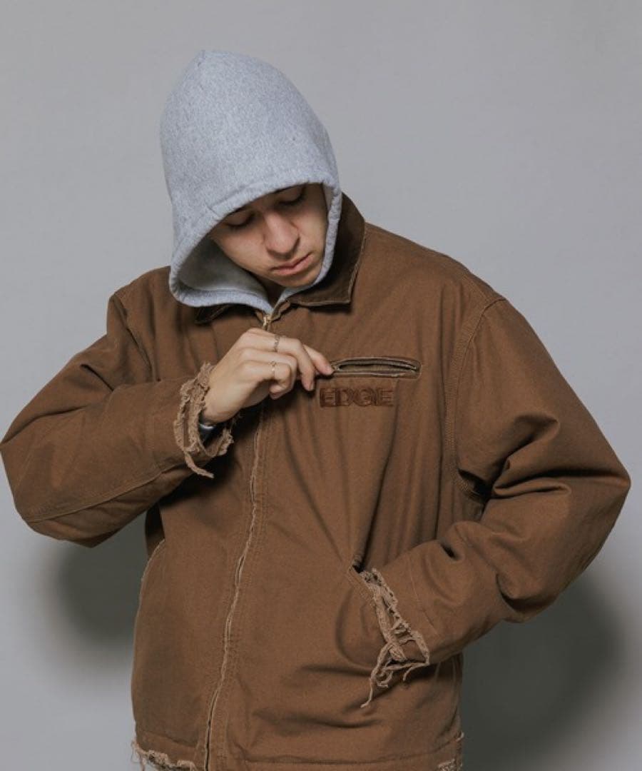 WOKE EDGE ワークジャケット ダメージ加工