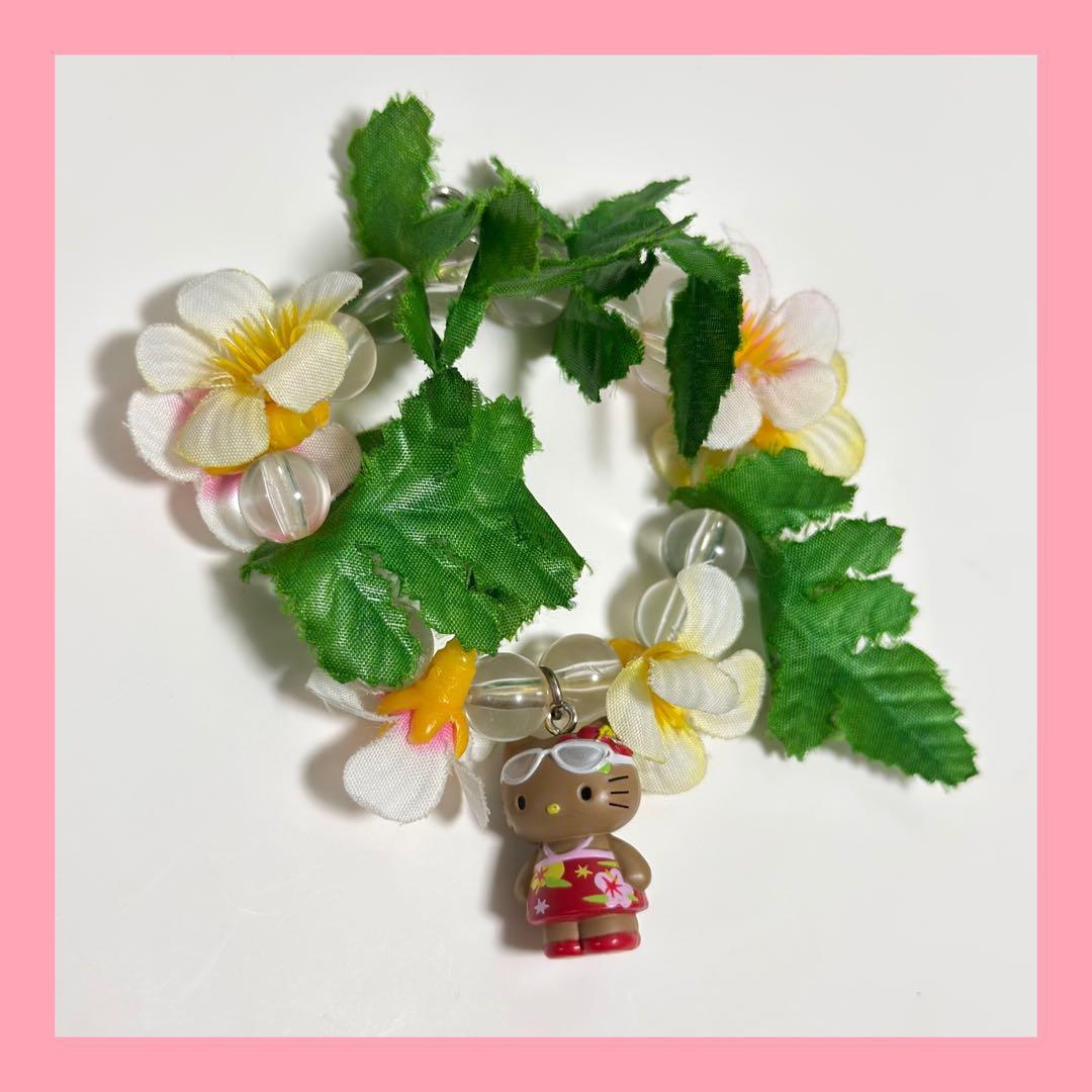 サンリオ ハローキティ 日焼け アロハ ハイビスカス ストラップ