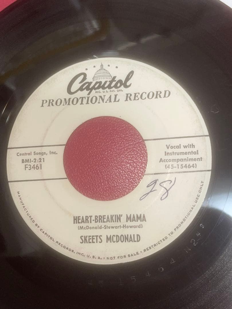【極希少】1956年オリジナル盤Skeets McDonald プロモ 7インチ