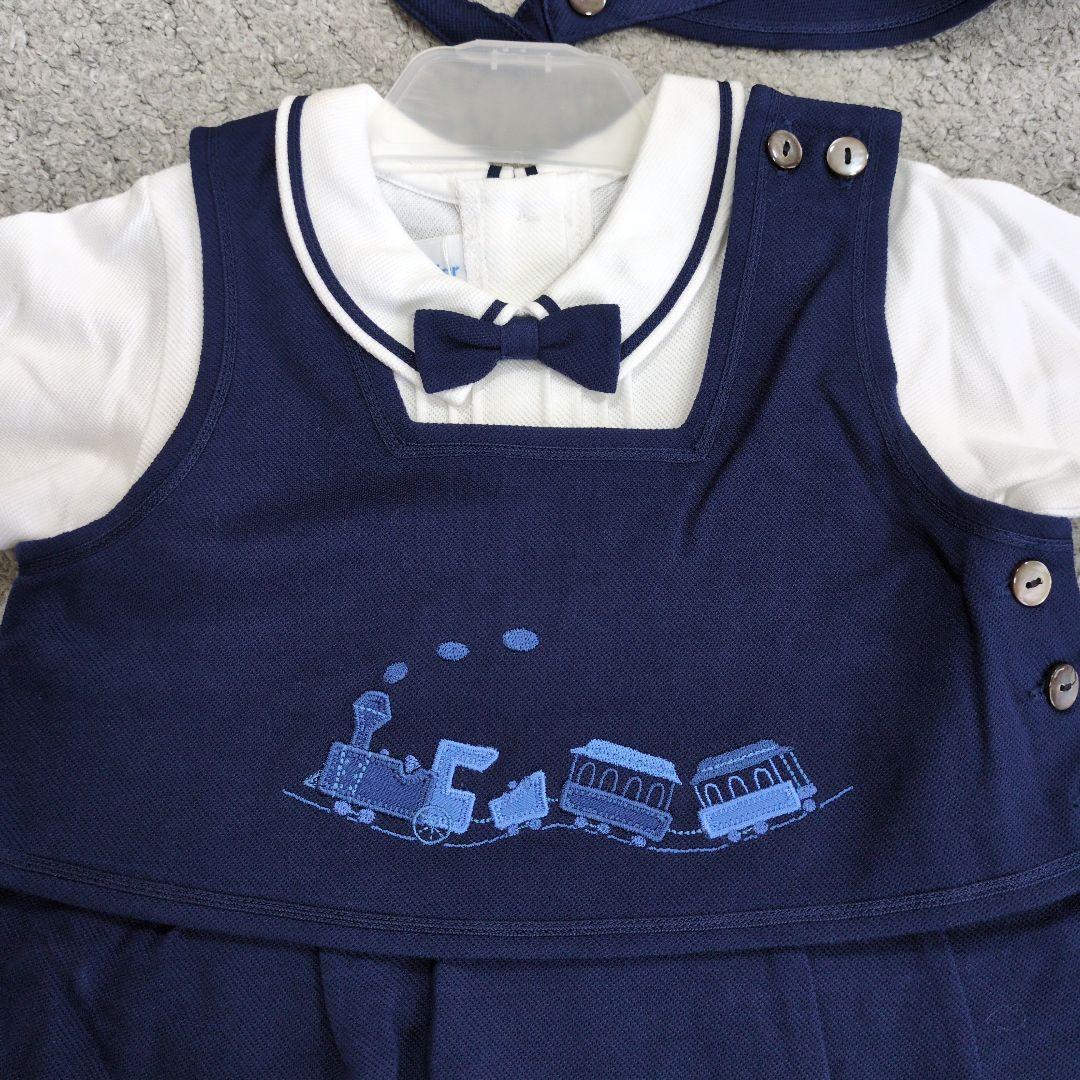 最終値下げ 美品！新品 ファミリア 男の子 カバーオール 帽子付き 60タグ付