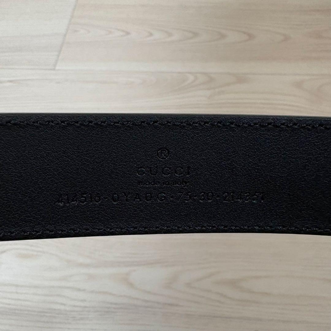 【美品】GUCCI ダブルG スリムベルト ブラック