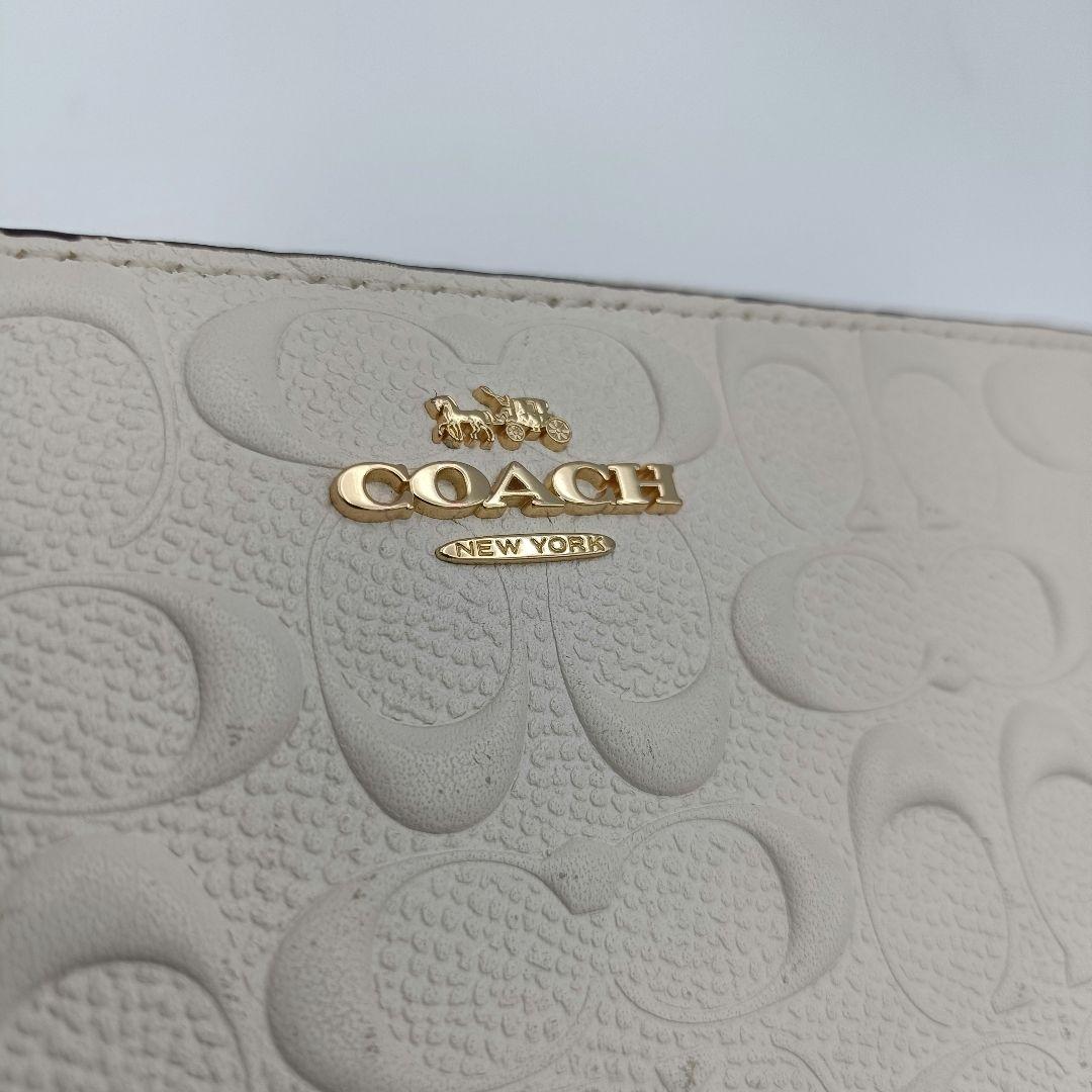 COACH コーチ C7220 シグネチャー エンボス ラウンドファスナー