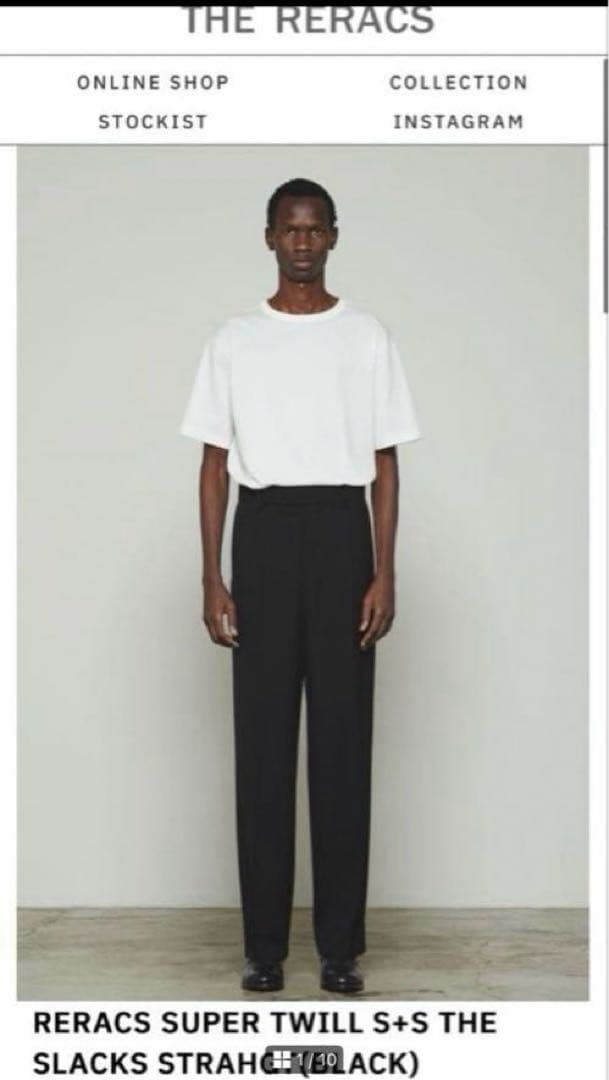 25SS RERACS THE SLACKS STRAIGHT ブラック46