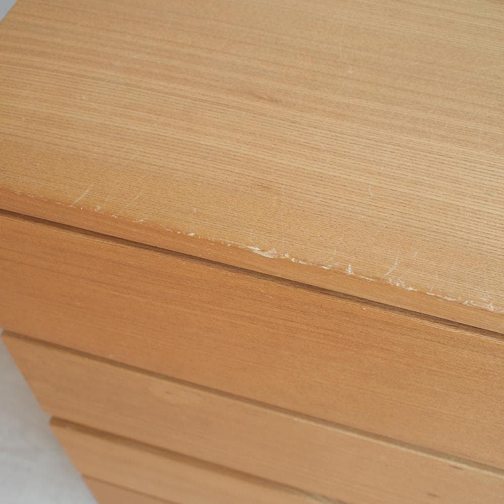 廃盤品 無印良品/MUJI タモ材 4段チェスト 120cm ZR23988