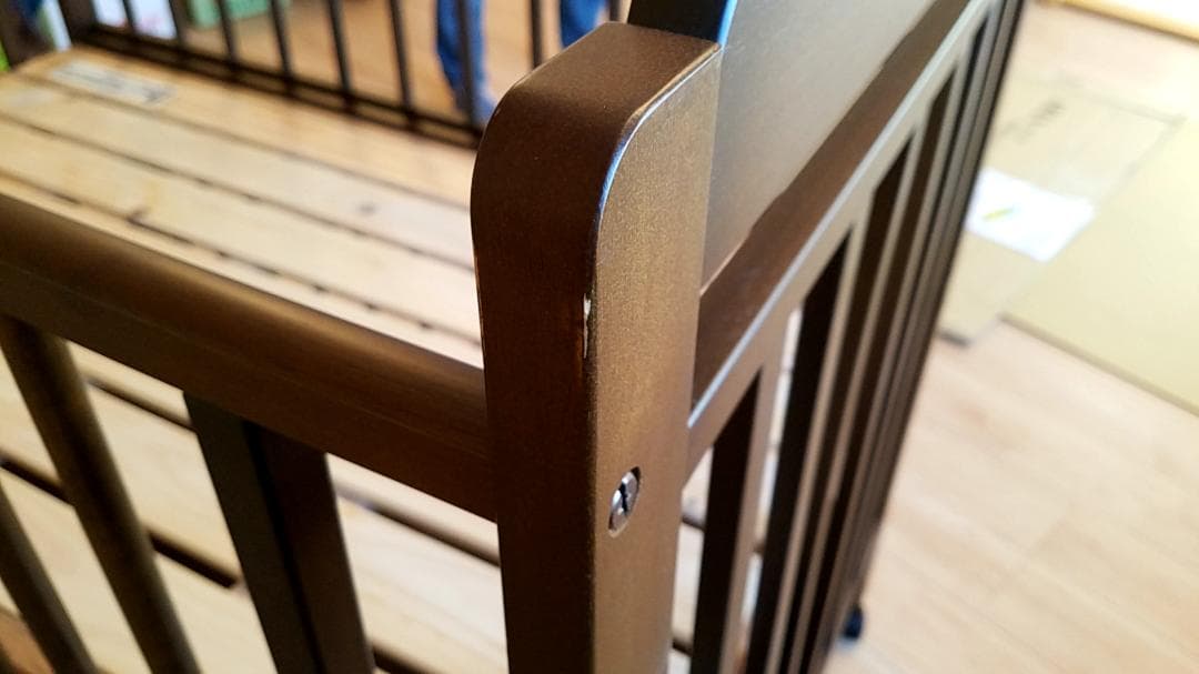 【値下げ】サワベビー　ARIAすのこハイベッド　木製キャスター付き　ベビーベッド