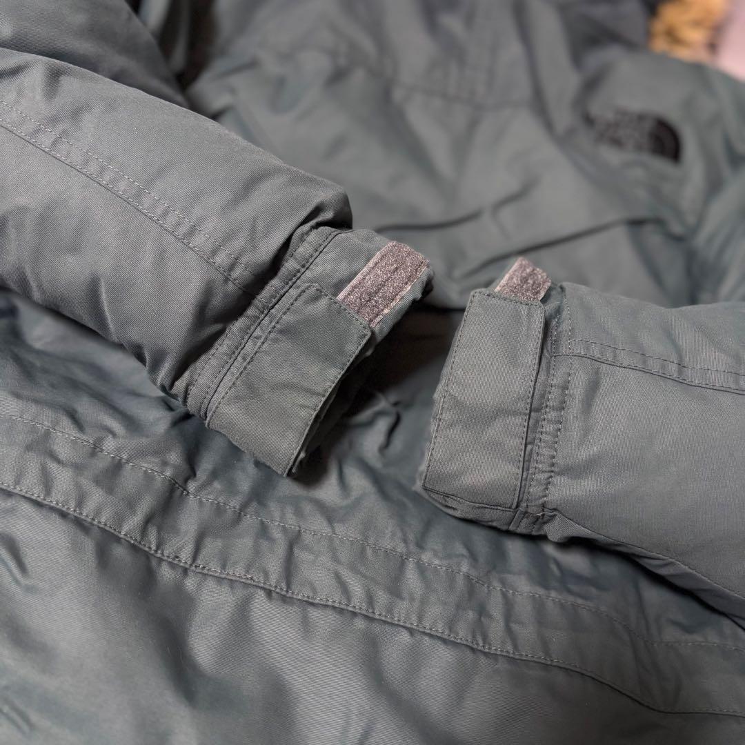 ☆人気　ノースフェイス　ファー　ダウンジャケット　パーカー　ブルーグレー　M