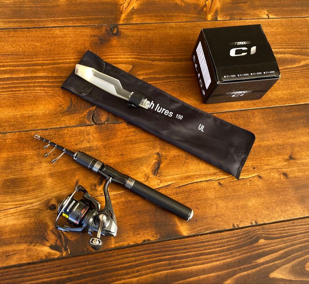 釣り竿セット　テレスコロッド　超軽量　カーボンロッド　トラウトロッド　5ft