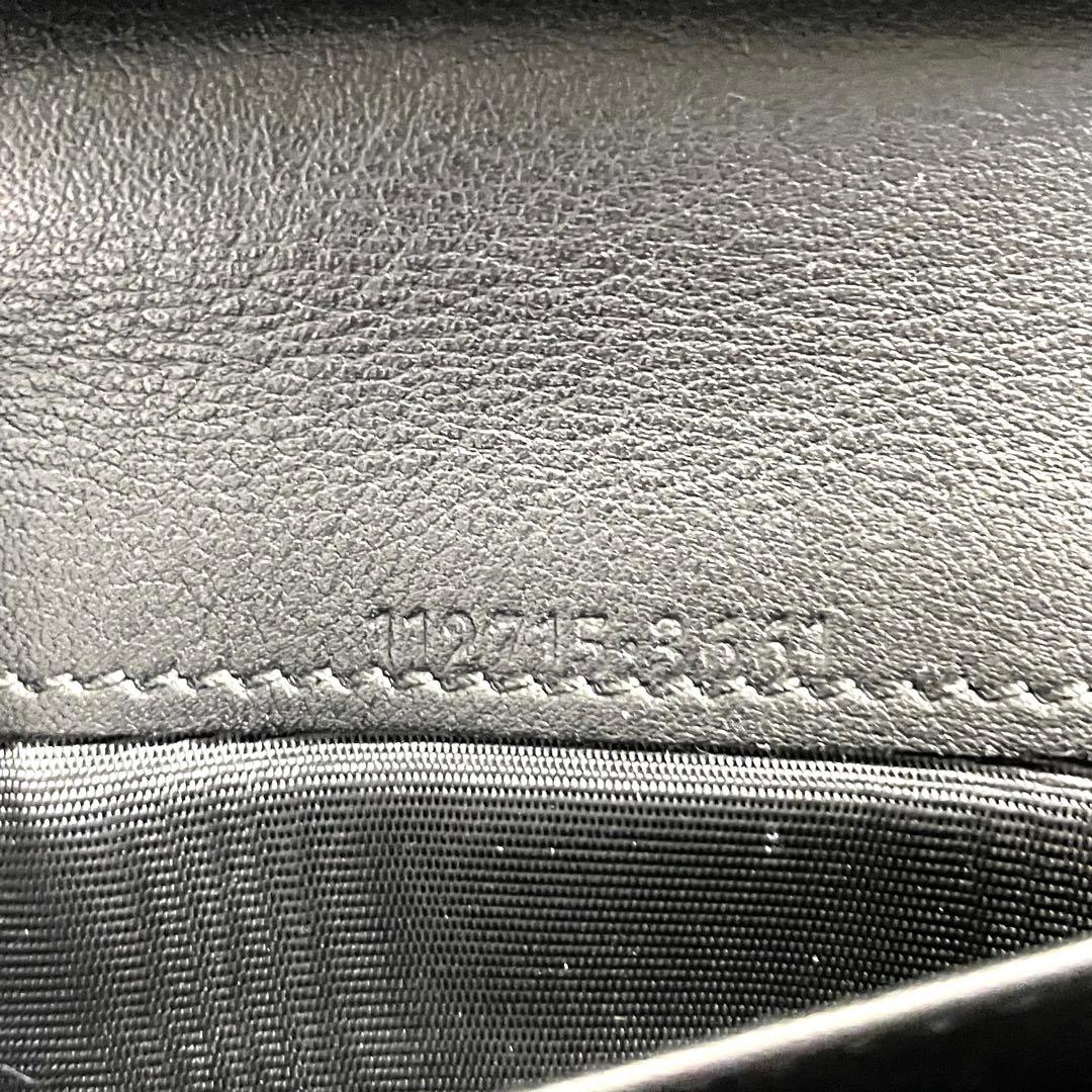 GUCCI グッチ　シマ レザー 長財布　メタルロゴ　wホック　0121-①