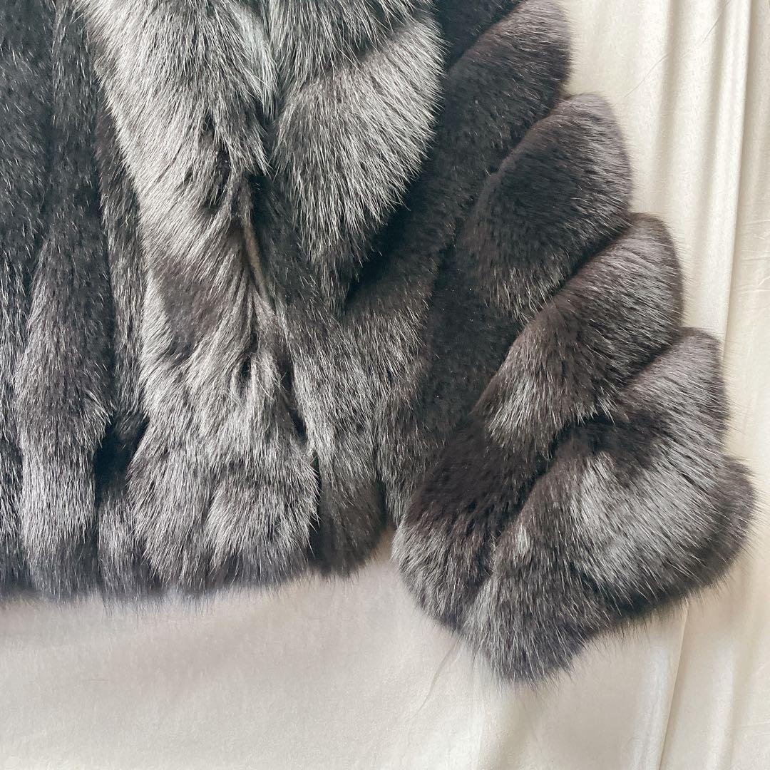 新品　未使用　サガフォックス　リアルファー　毛皮　ショート　コート　短丈　L