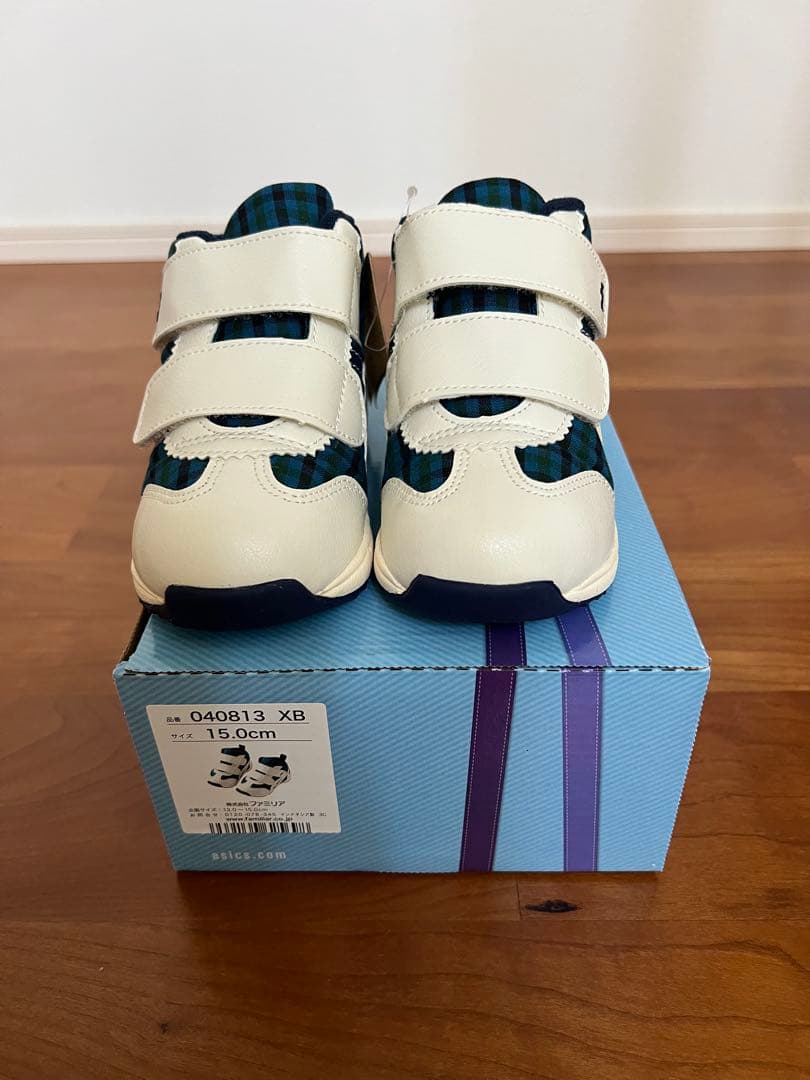 ベビースニーカー〈アシックス × familiar〉 15.0cm 青 XB