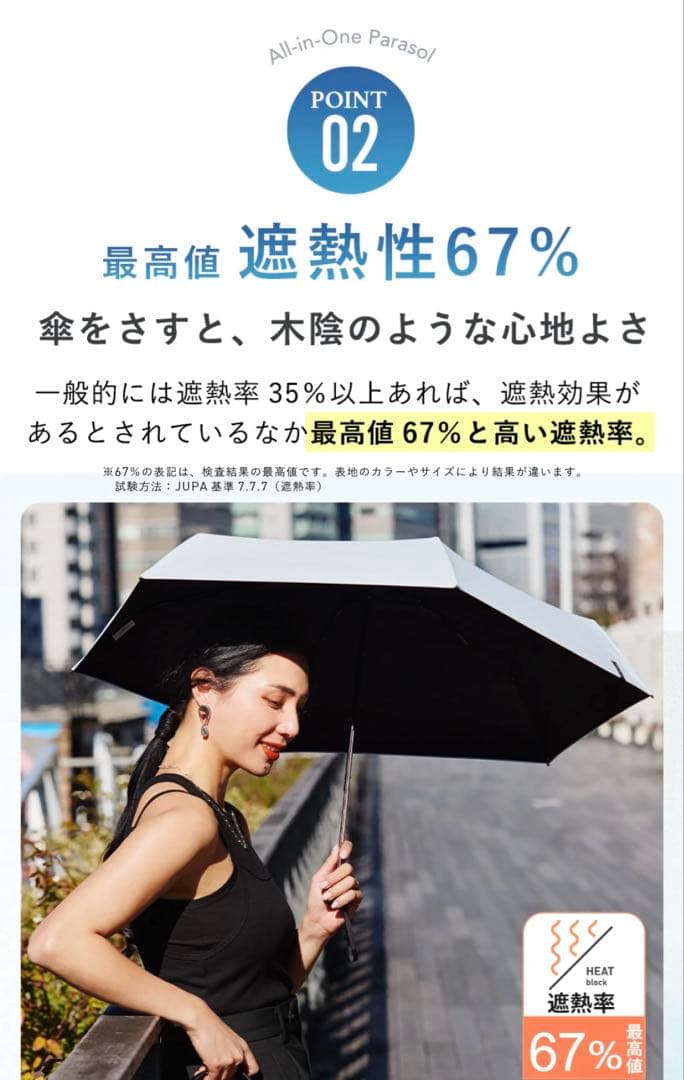 ⭐️COKAGE+ ACTIVE 5段ミニ 50cm 折⭐️ 遮光率100%