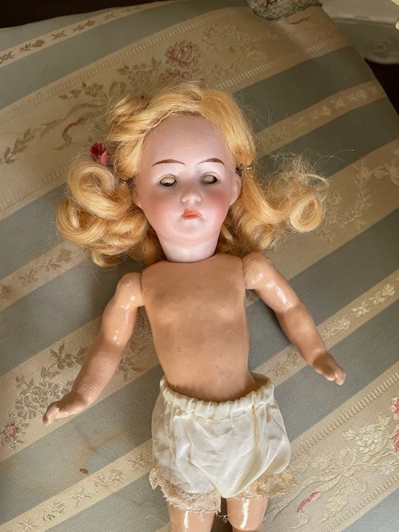 ˚✧₊⁎断捨離SALE品⁎⁺˳✧༚♡アンティークビスクドール 小さな子と羊さん♡