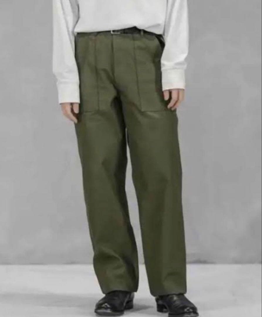 CIOTA スビンコットンバックサテンベイカーパンツ KHAKI 6