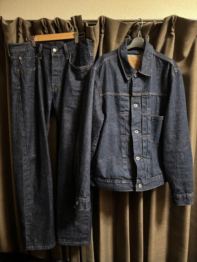 美品 LEVI’Sプレミアム セットアップ ヘンプ混 大戦復刻モデル big E