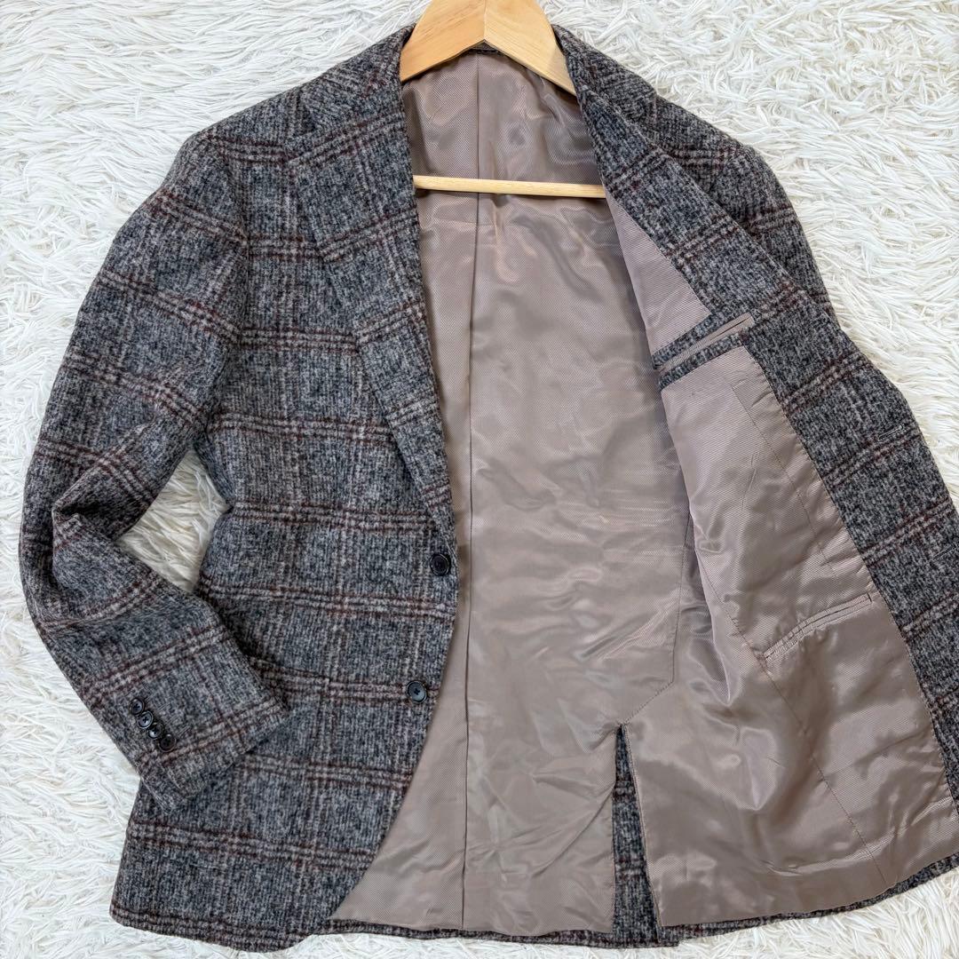 未使用級✨Brilla テーラードジャケット フェルラ生地 チェック アルパカ
