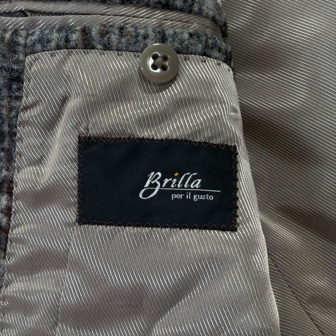 未使用級✨Brilla テーラードジャケット フェルラ生地 チェック アルパカ
