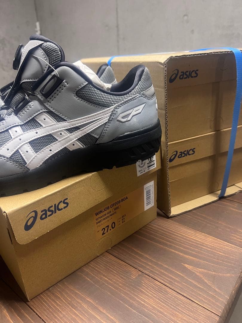 asics WINJOB CP209 BOA 27.0 グレー/ホワイト　二足