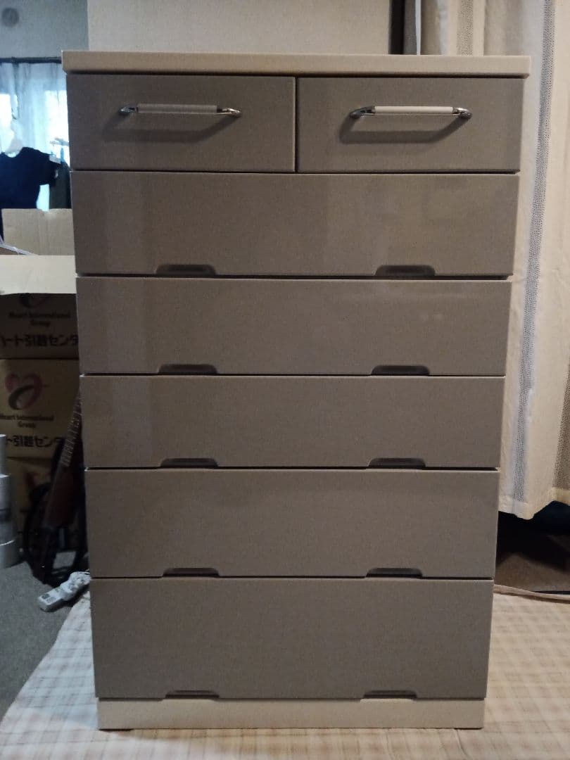 グレー 6段チェスト