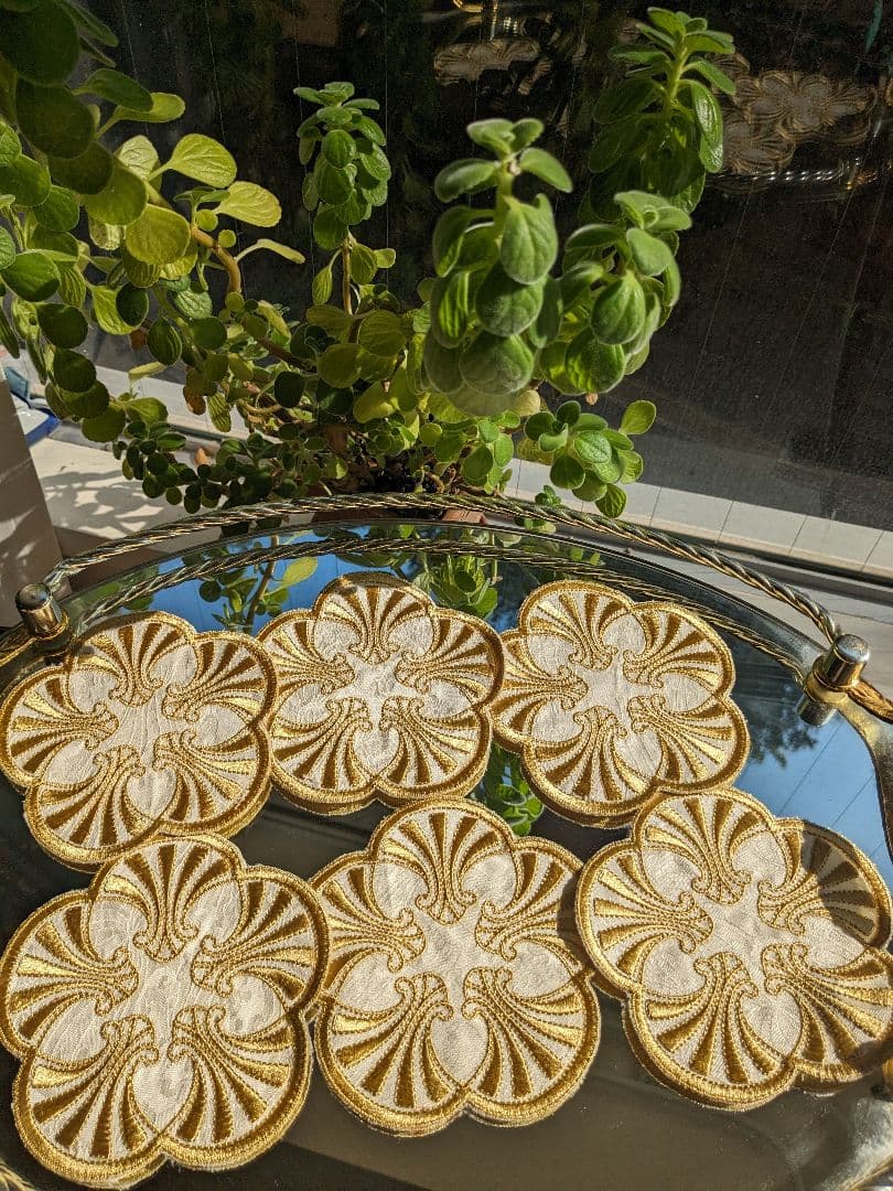 イタリア製センターマット1枚&コースター5枚セットイエズルム