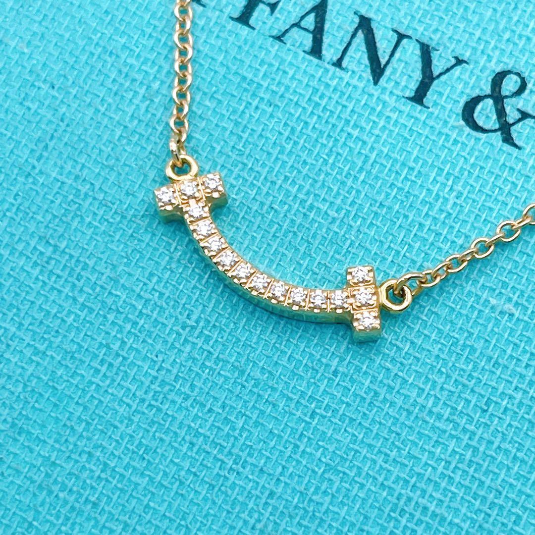 Tiffany & Co. ネックレス　Tスマイル　YG750 ダイヤモンド