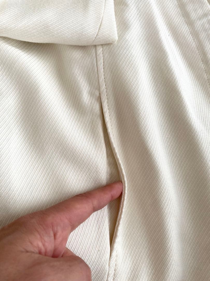 HELMET LANG ライダースジャケット 白×グレージュ　0