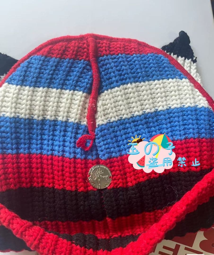 男女兼用CHARLES JEFFREY LOVERBOY ニット帽青赤