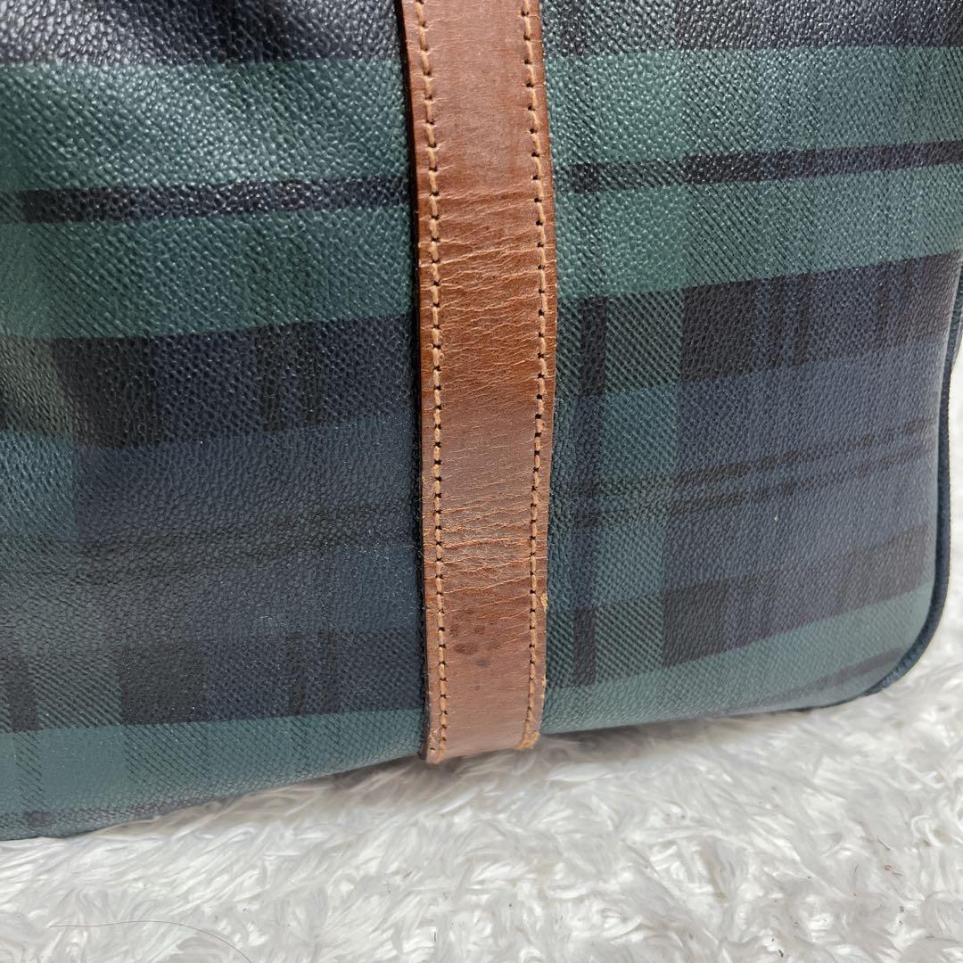 ポロラルフローレン　PVC ボストンバッグ　大容量　グリーン　チェック