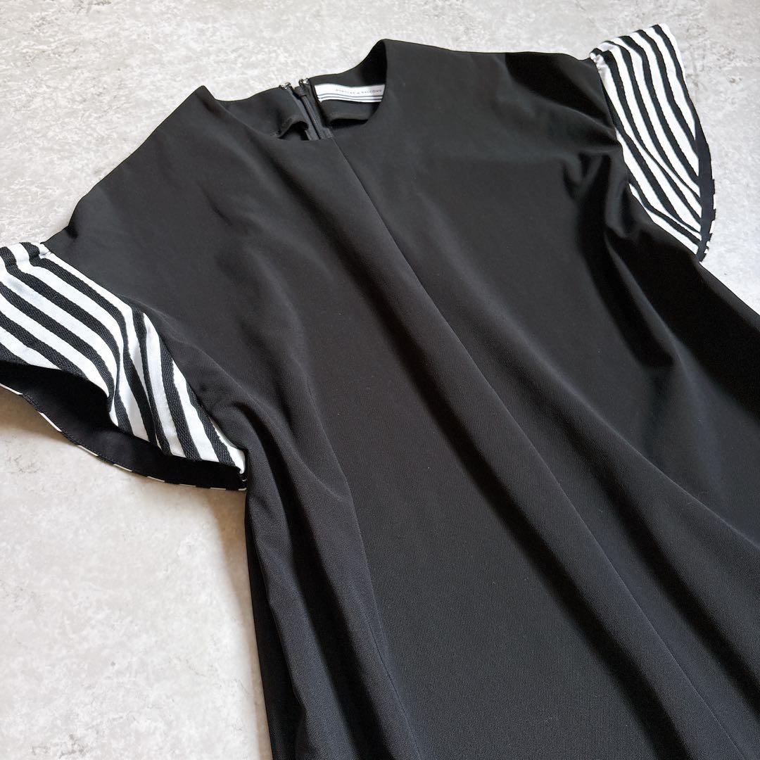 美品✨23ssボーダーズアットバルコニー　ペプラムワンピース　結婚式　黒　36