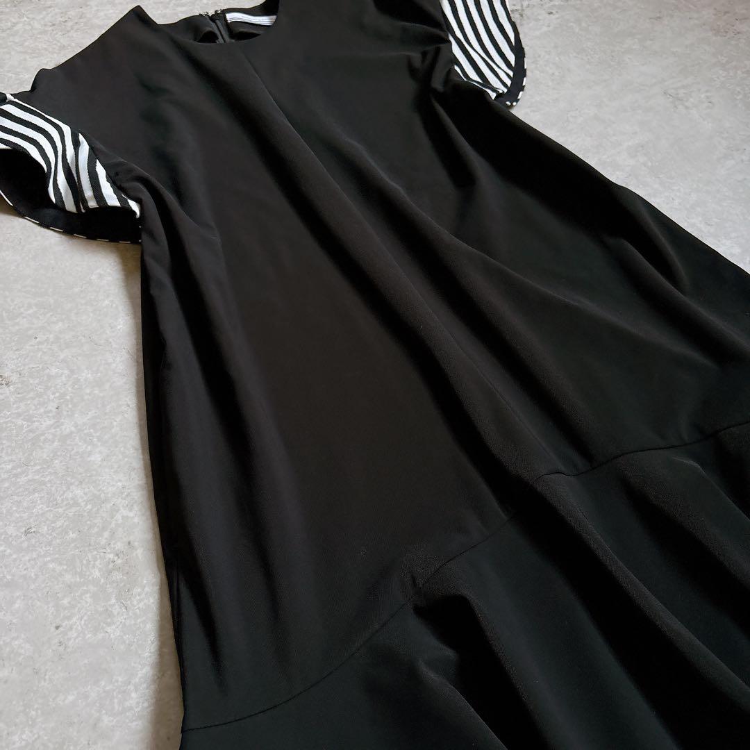美品✨23ssボーダーズアットバルコニー　ペプラムワンピース　結婚式　黒　36