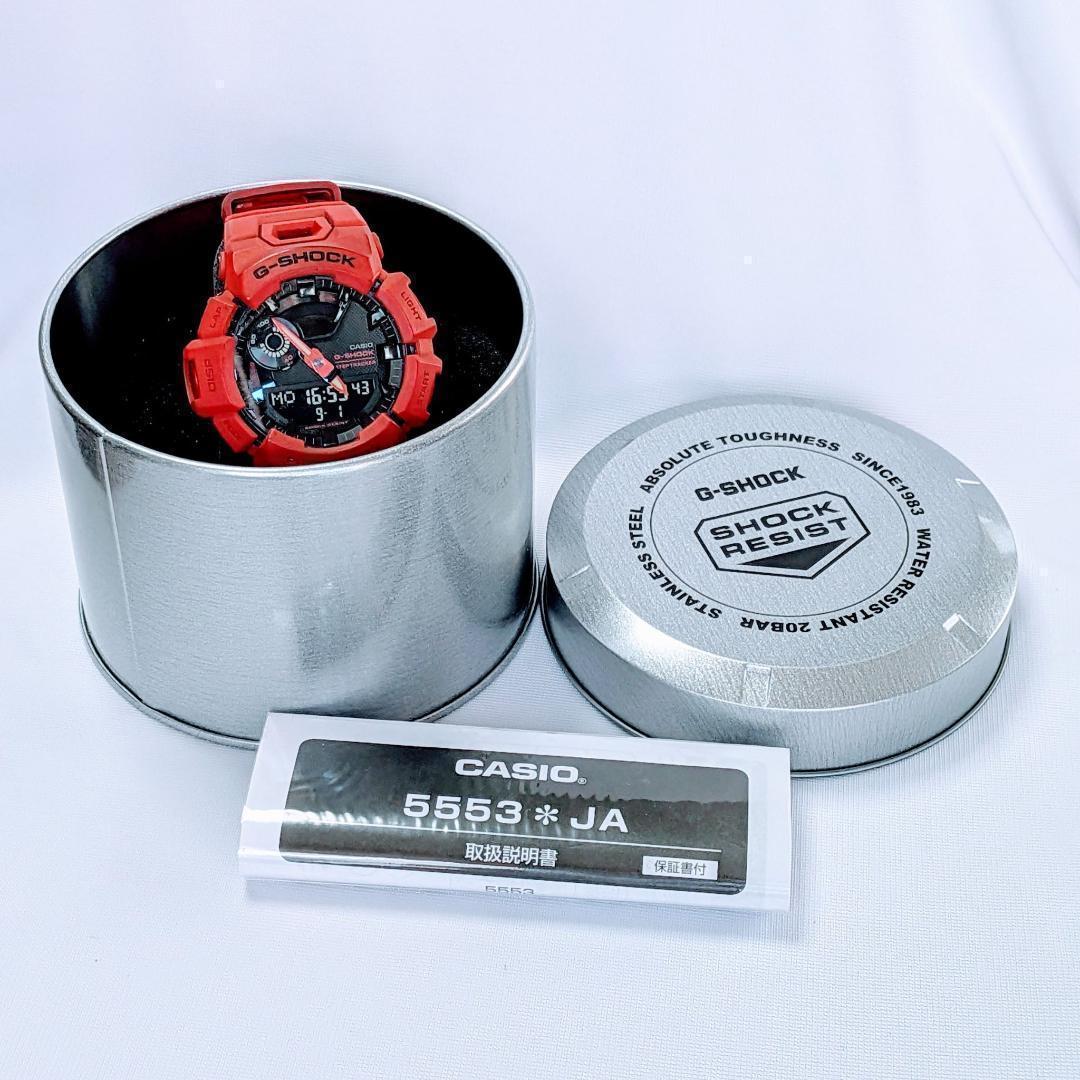良品 CASIOカシオ メンズ腕時計レッドG-SHOCKスマホ連動 箱付き存在感