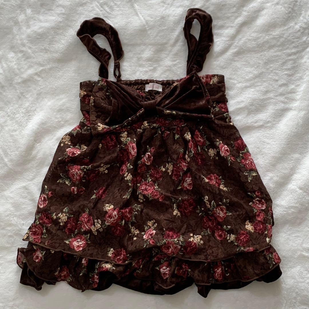 LIZ LISA 00’s 花柄　ベロアチャニック