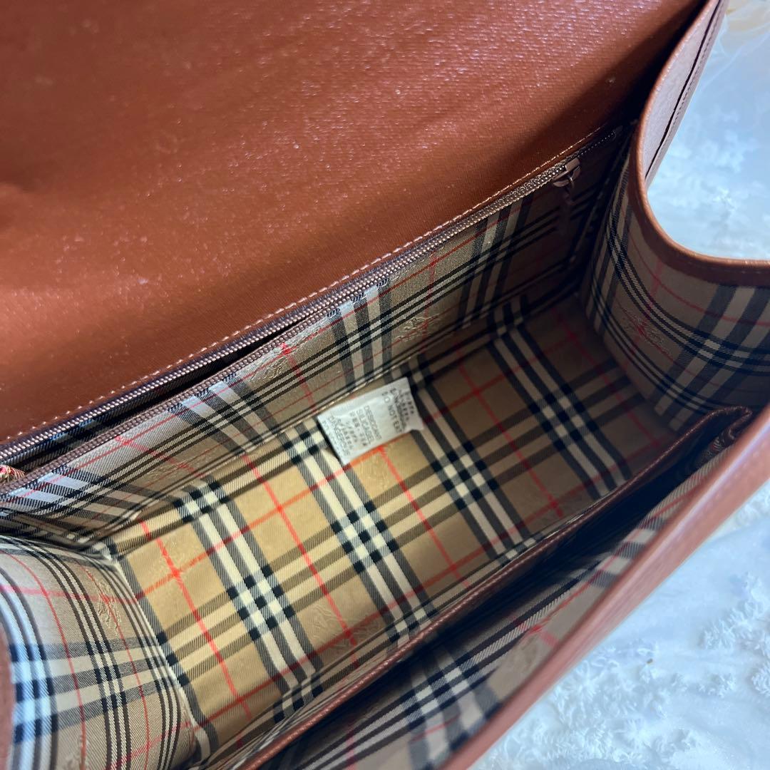 Burberry ブラウンレザー ショルダーバッグ オールドバーバリー2way