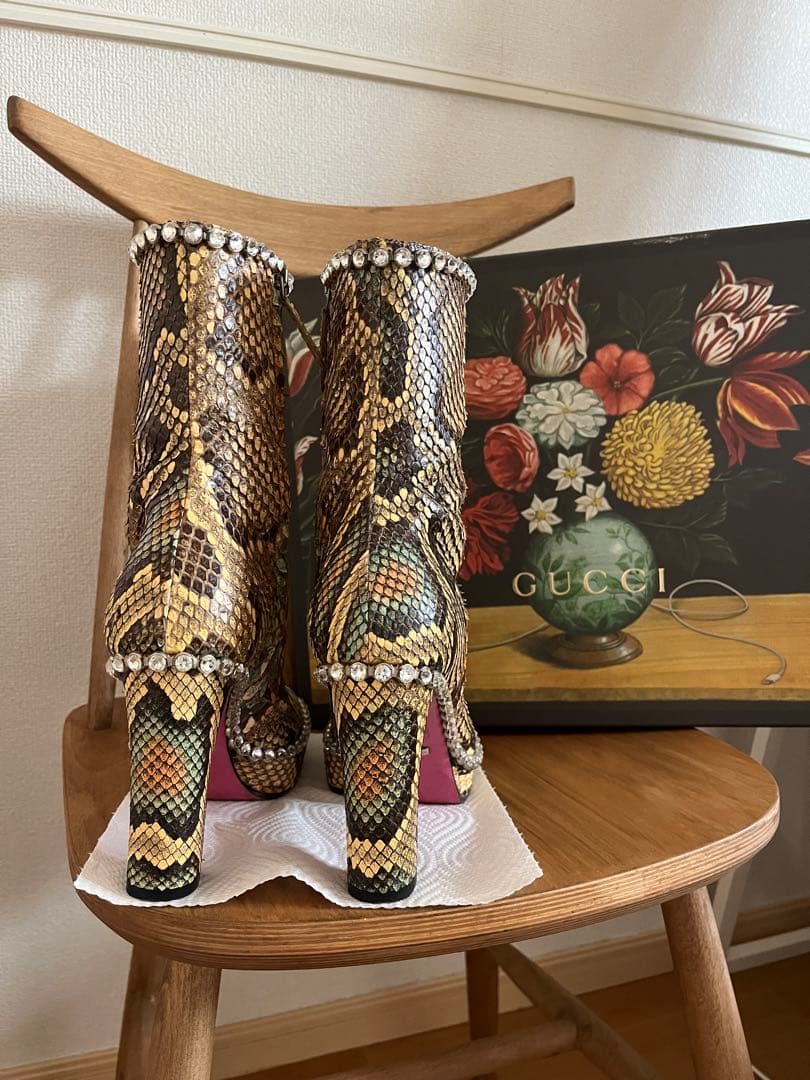 ☆虎馬☆　GUCCI パイソンブーツ　美品