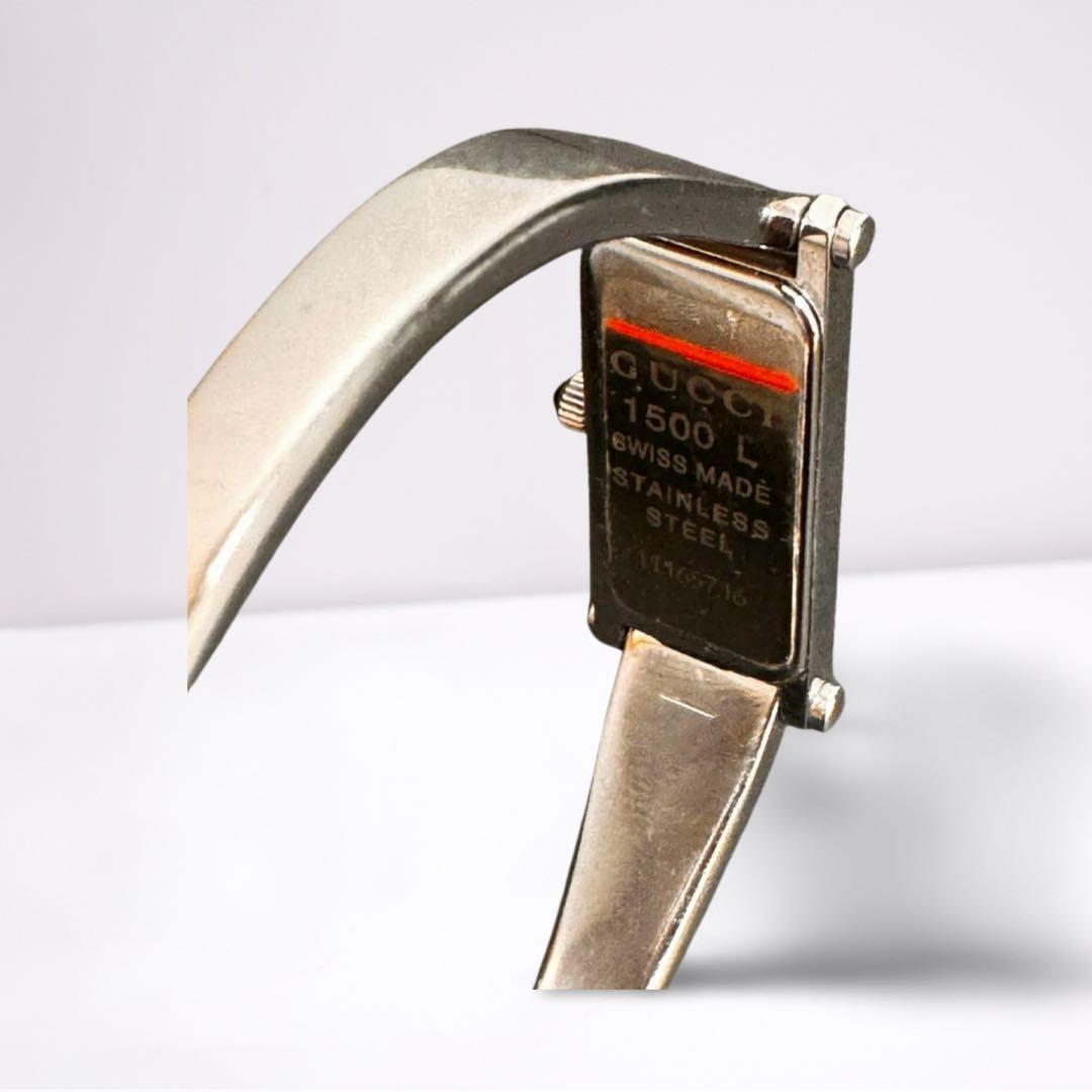 \"GUCCI\" 1500L クォーツ腕時計 シルバー ダイヤ グッチ 人気