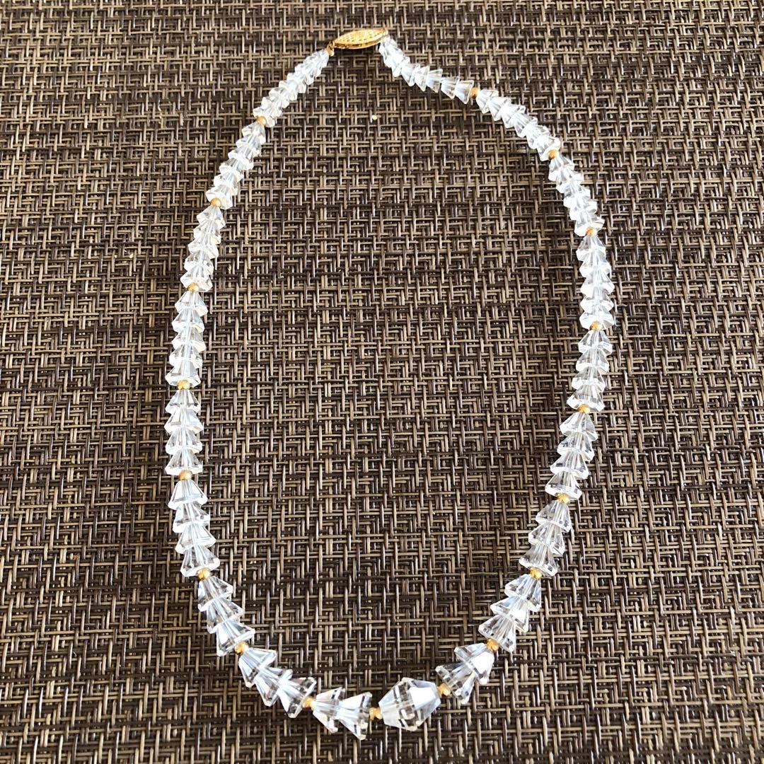 水晶ネックレス　14k留め具