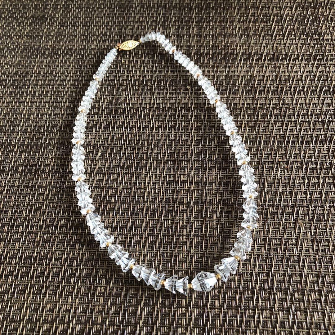 水晶ネックレス　14k留め具