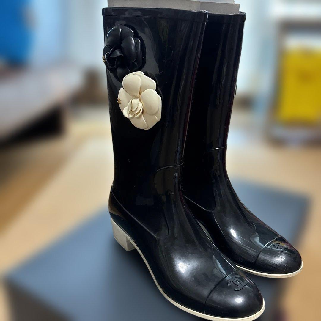 お値下げ　シャネル　CHANEL ブーツ　レインブーツ　41