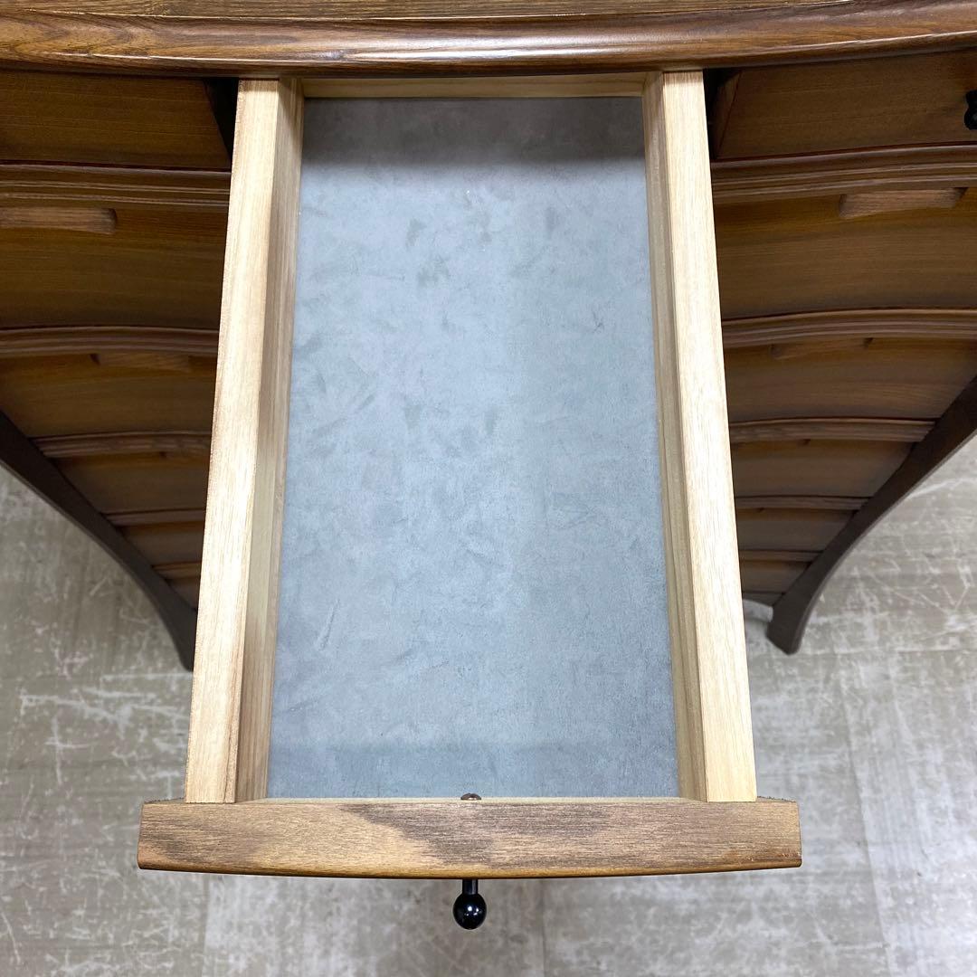 ジュエリーチェスト ハイチェスト 引出し収納 洋服タンス オーク材 ロココ調