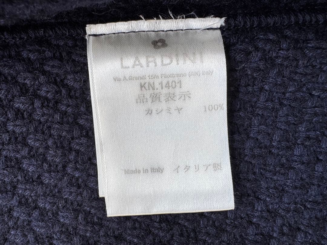 ラルディーニ　カシミヤ100%ニットジャケット2Bネイビー　Sサイズ46相当