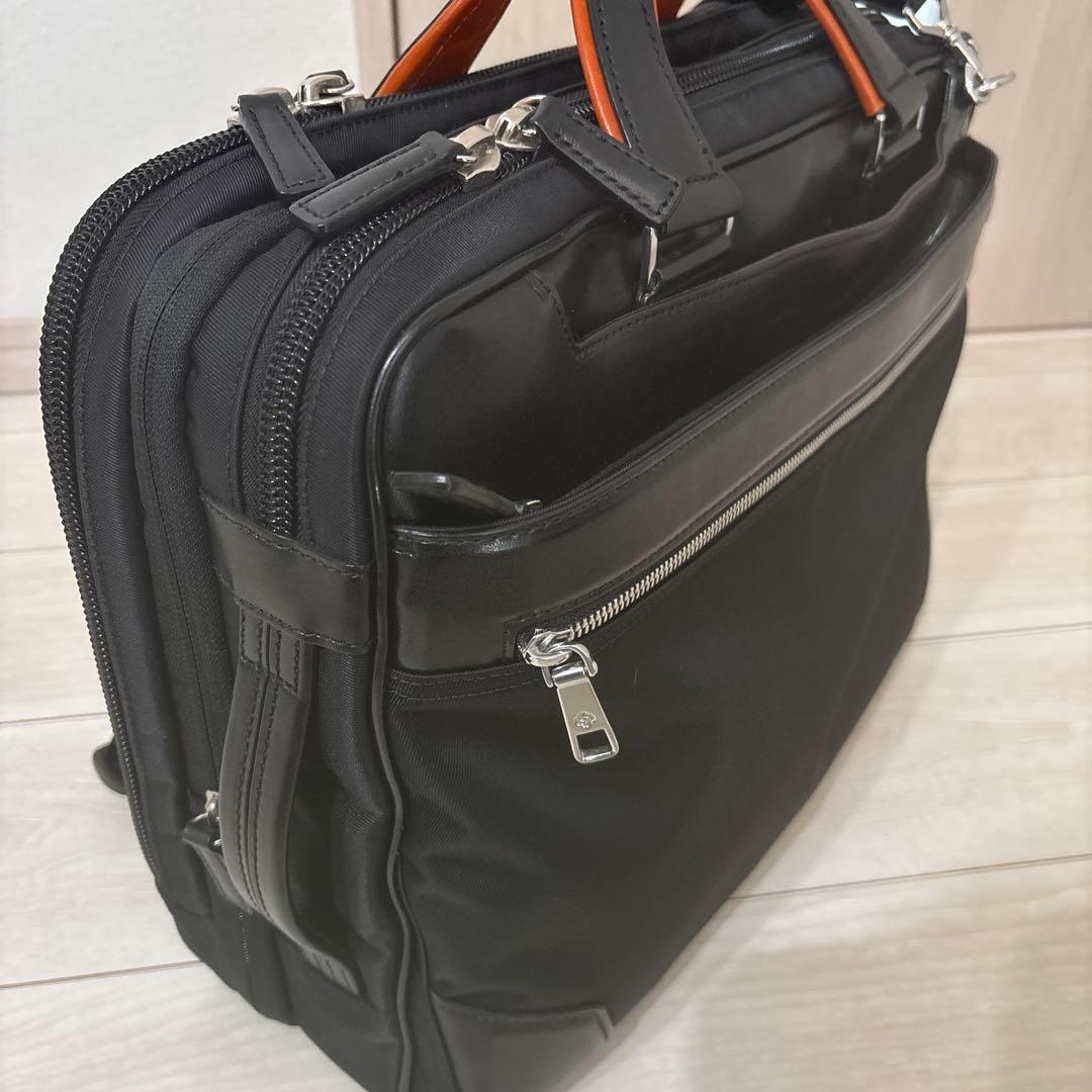 【訳あり】サムソナイト　エピッド3 ブリーフケース　ブラック×オレンジ　EXP