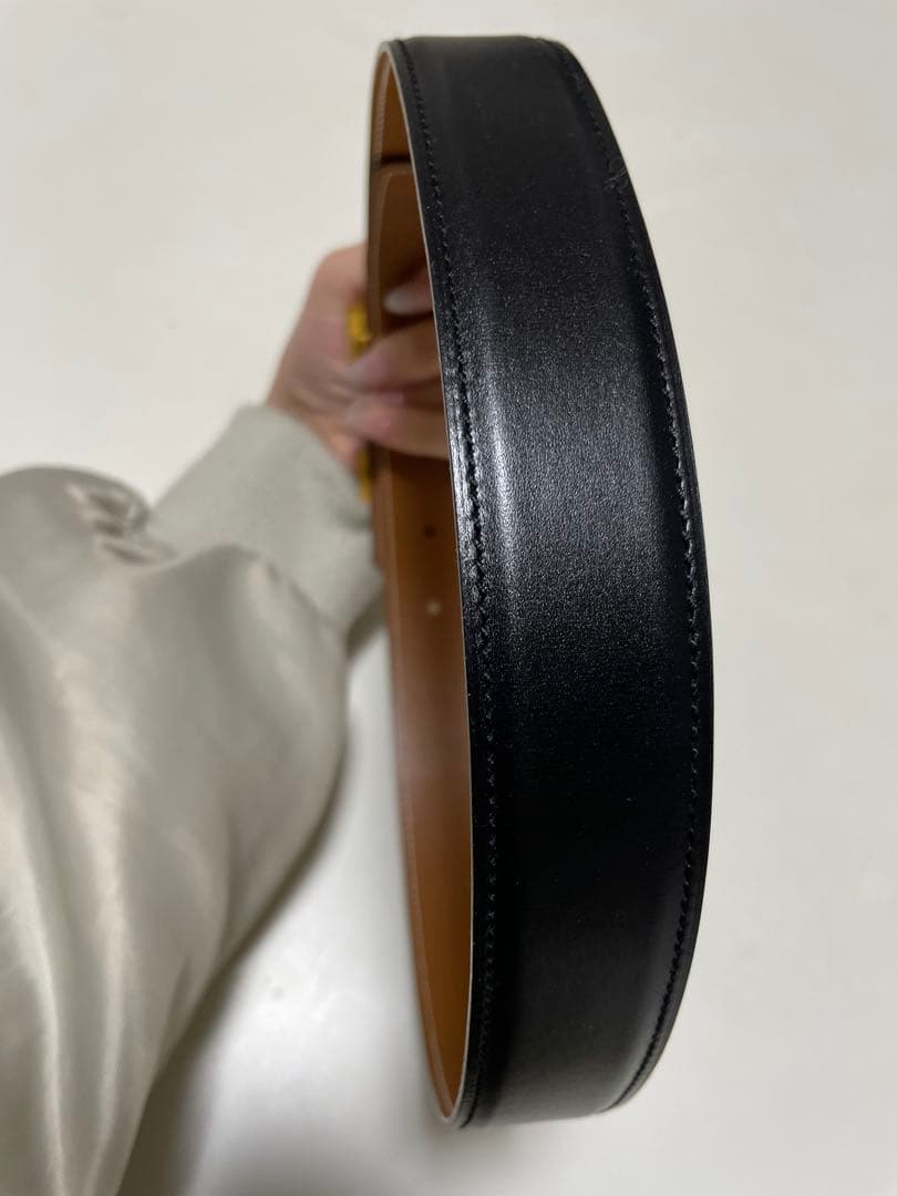 【美品】エルメス/HERMES レザーベルト H型バックル